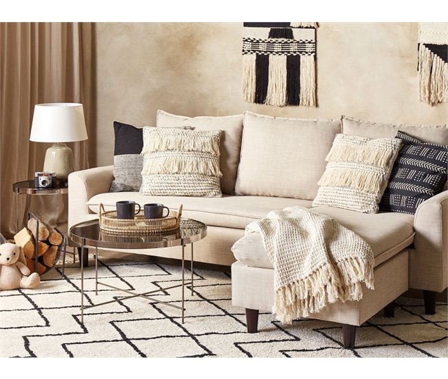 Beliani Almofada decorativa IRESINE Bege