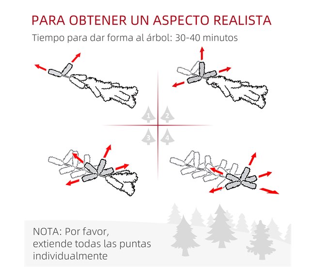 Árvore de Natal Plastico e Aço HOMCOM, casa - natal Verde