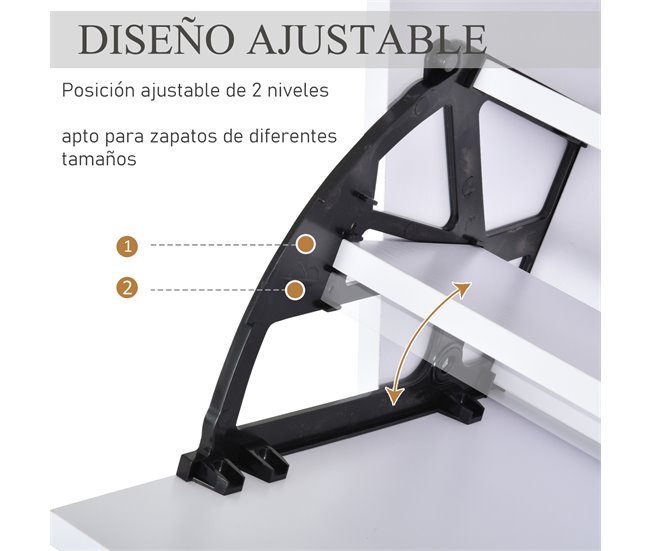 Armário de Sapatos Placa de partícula de classe E1 HOMCOM 60 Branco