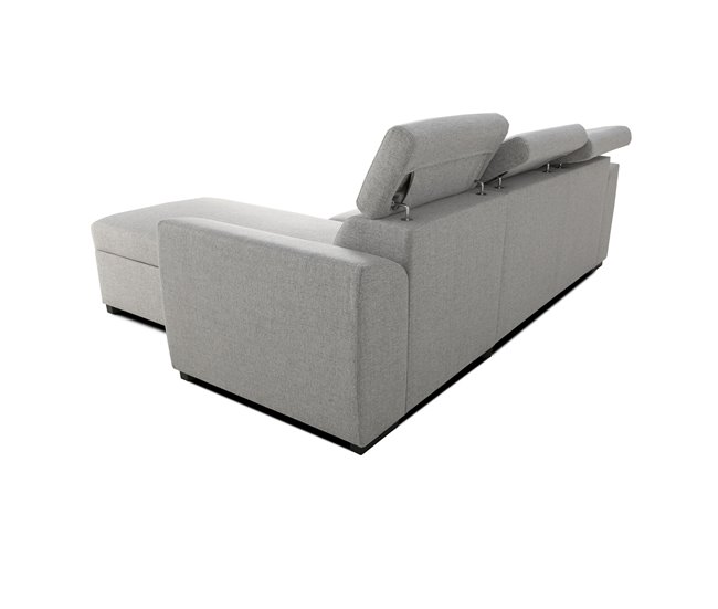 Chaise longue reversível com 3 lugares e cama GUSTO cinzento Cinza