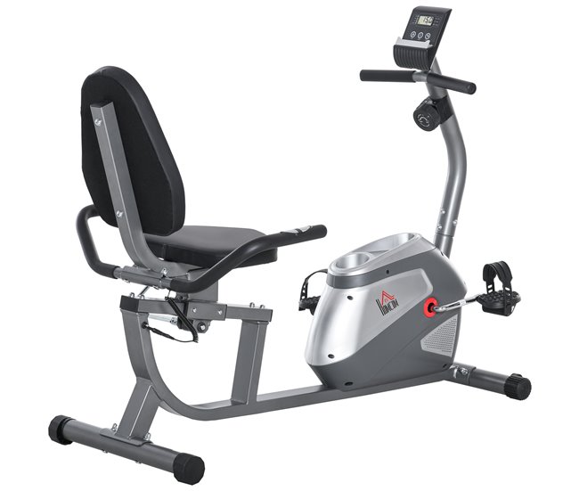 Bicicleta ergométrica Aço, ABS HOMCOM Cinza