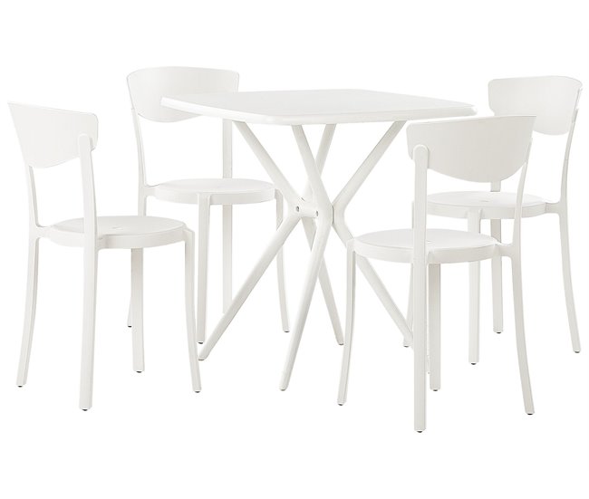 Beliani Conjunto bistrô SERSALE/VIESTE 70x70 Branco