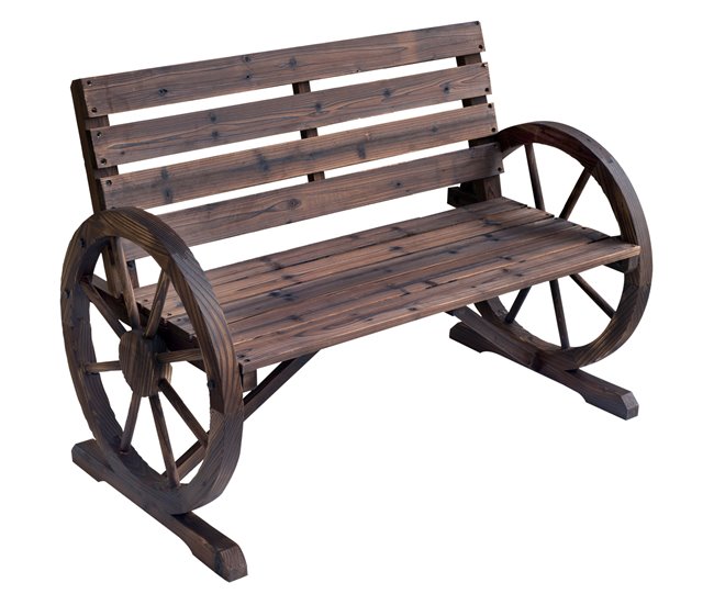 Banco de Jardim Madeira de Abeto Outsunny 105x56 Castanho