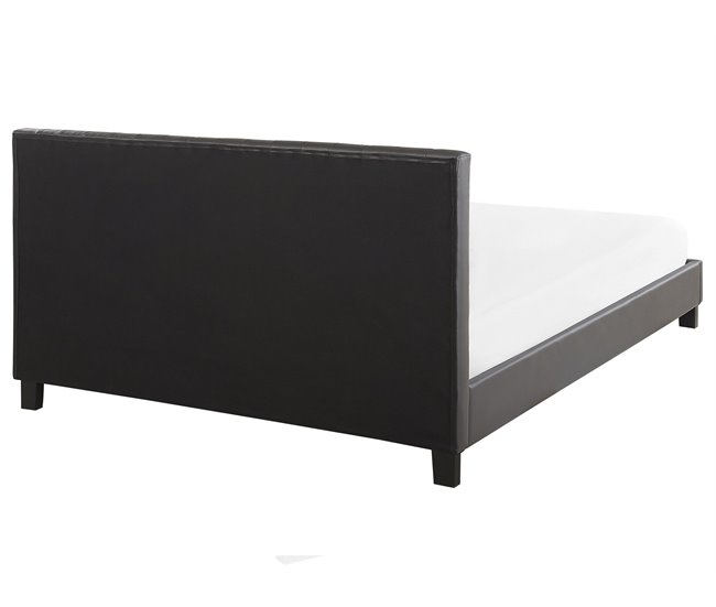 Beliani Cama com estrado Poliéster POITIERS 191x215 Cinza