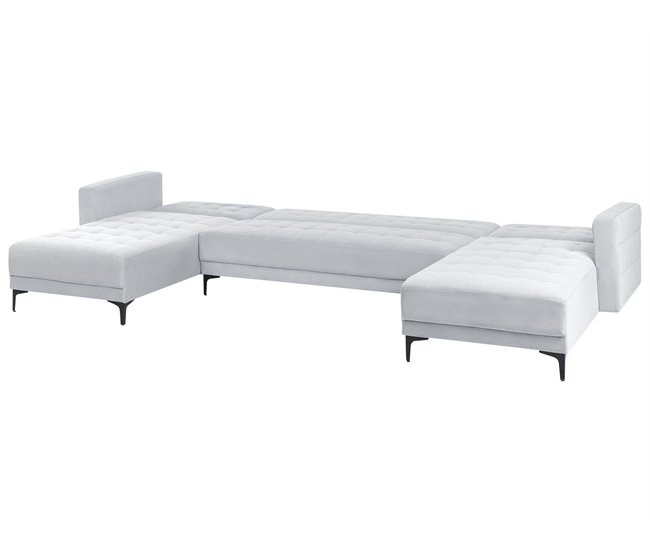 Beliani Sofá modular Terciopelo ABERDEEN Cinza Claro