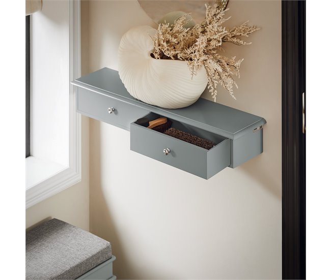 Prateleira de Parede com 2 Gavetas SoBuy FRG43-HG 64 Cinza