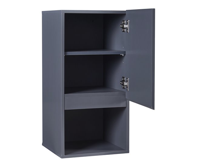 Armário de parede Overath com porta [en.casa] Cinza