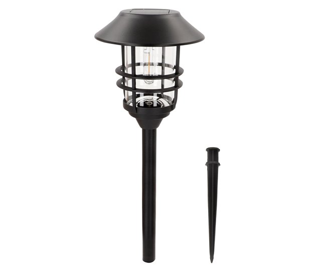 Aktive Conjunto de 2 balizas LED solares, luz quente 6 lúmens Preto