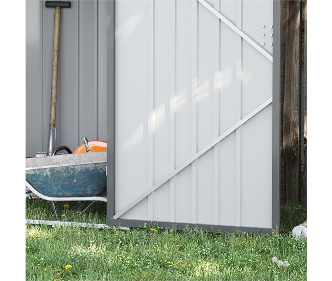 Abrigo de Armazenamento Aço Galvanizado Outsunny Cinza