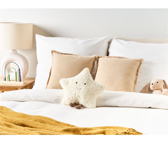 Beliani Almofada decorativa STARFRUIT Branco/ Bege