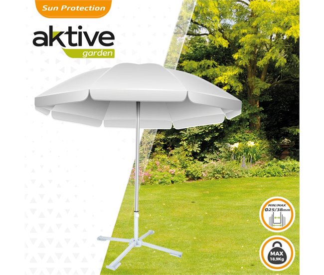 Suporte de guarda-sol rebatível 25/32 mm Aktive Garden Branco