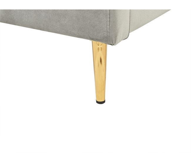 Beliani Cama Terciopelo CHALEIX 168x212 Cinza Claro