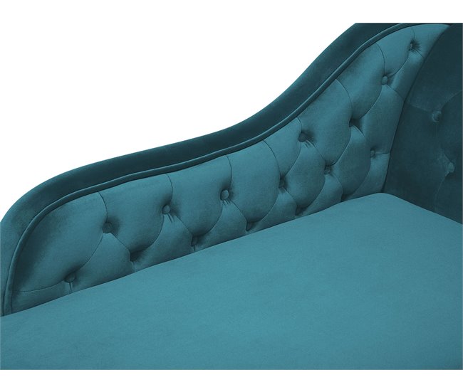 Beliani Chaise longue versão à direita Veludo NIMES Azul/ Verde