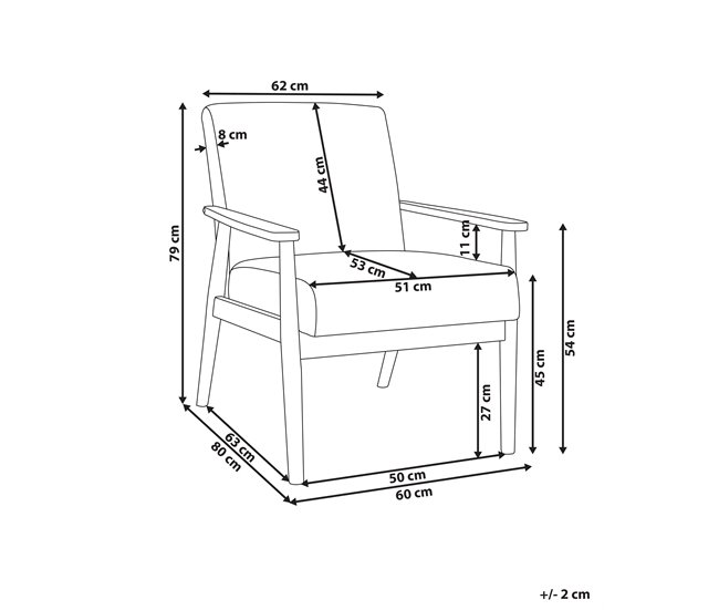 Beliani Sillón ESRUM Cinza