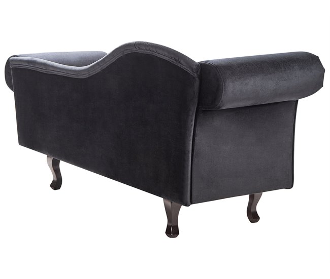Beliani Chaise longue versão à esquerda Veludo LATTES Preto