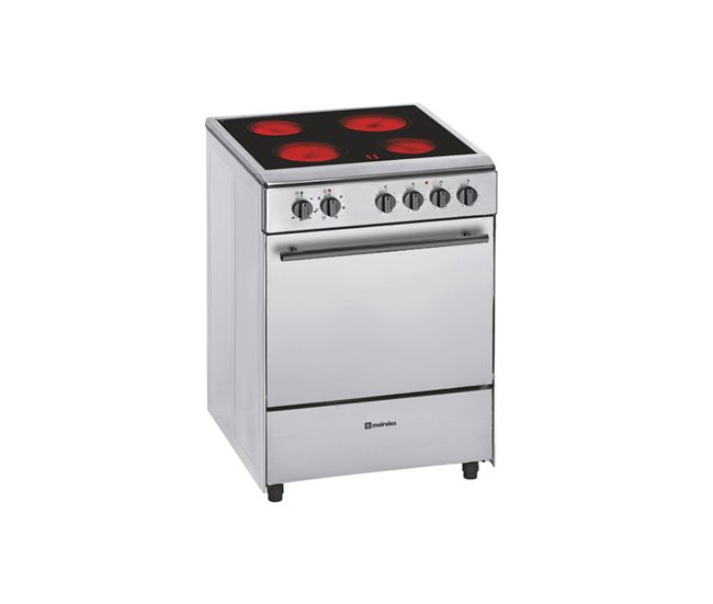 Fogão MEIRELES E 604 X.1 vitrocerâmica 55 litros 60cm classe A Inoxidavel