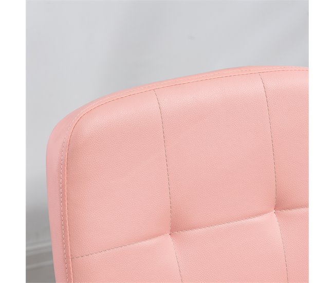 Cadeira de Escritório PVC, Espuma, Aço e Placa Multicamadas Rosa
