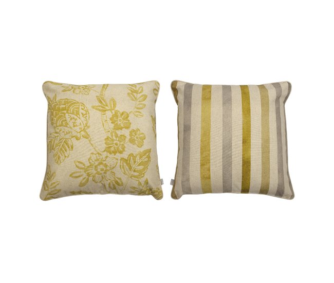 2 Capas de almofada 85% algodão 15% linho BARCELONA Amarelo