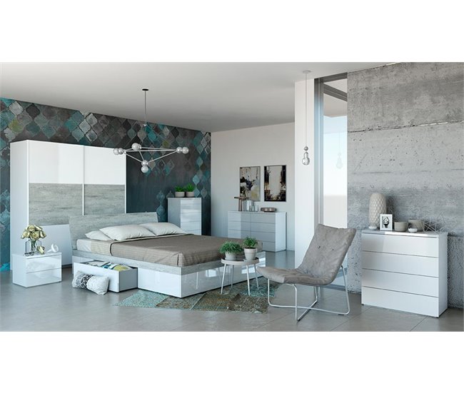 Cama 140x200cm com gavetas CAPRI Branco