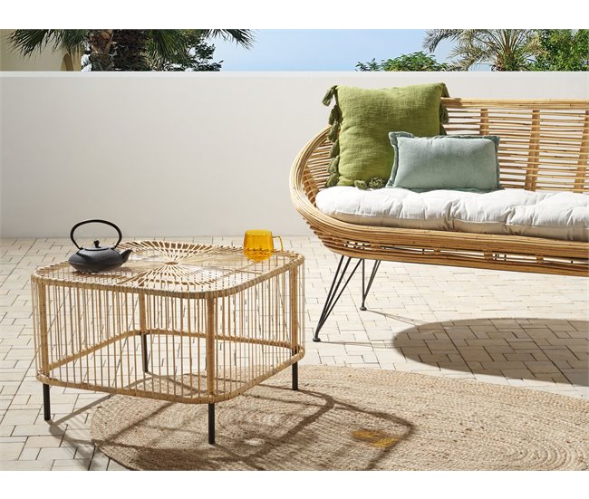 Beliani Conjunto lounge Rattan/vime MARATEA/CESENATICO Natural