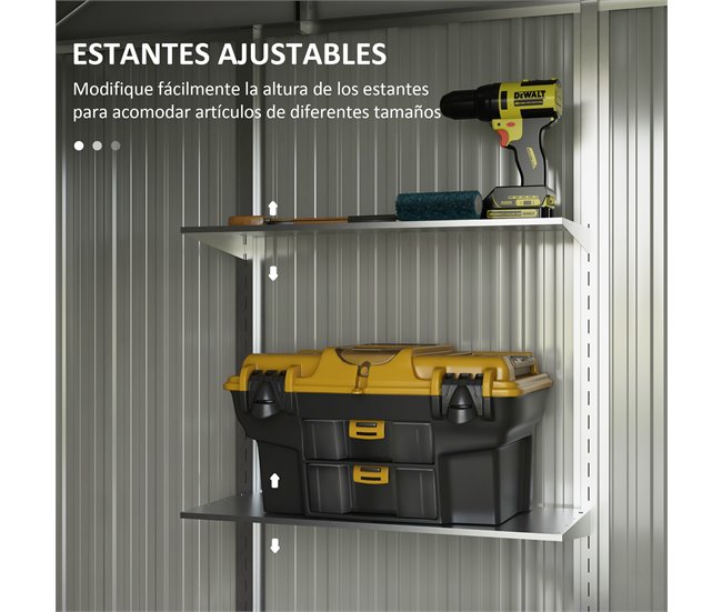 Abrigo de Exterior Aço galvanizado Outsunny Cinza