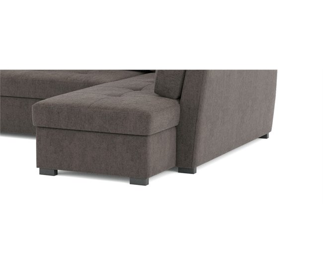 Sofá de canto com cama OSCAR II Castanho