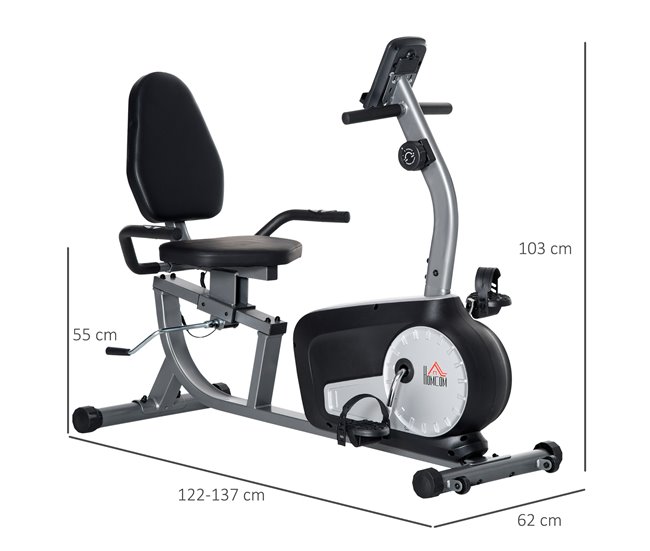 Bicicleta Estática Aço e ABS HOMCOM Preto / Cinza