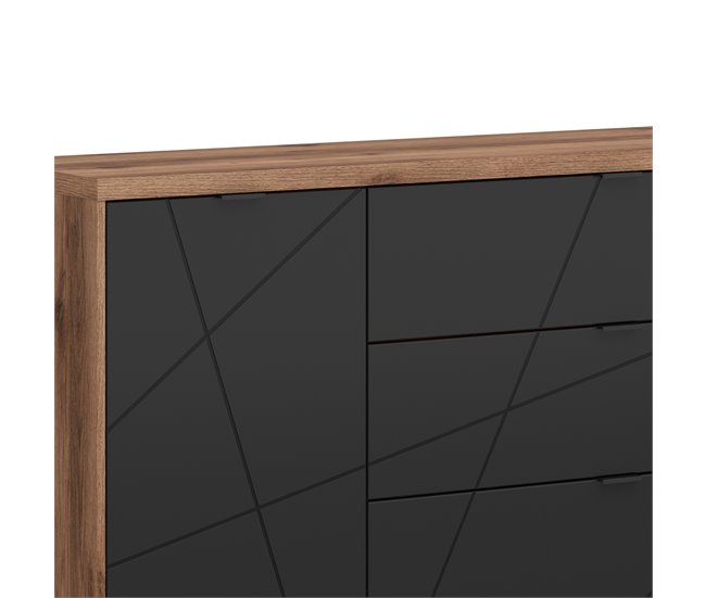 Aparador Sven 156 Branco/ Preto