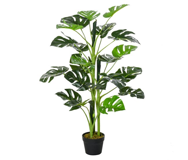 Árvore Monstera Artificial PE, PP, Cimento Outsunny Verde