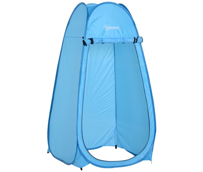 Barraca de banho Tecido de Poliéster 190T Outsunny Azul