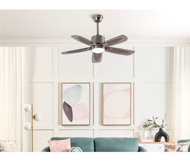 Beliani Lâmpada de teto com ventilador COYOTE Cinza