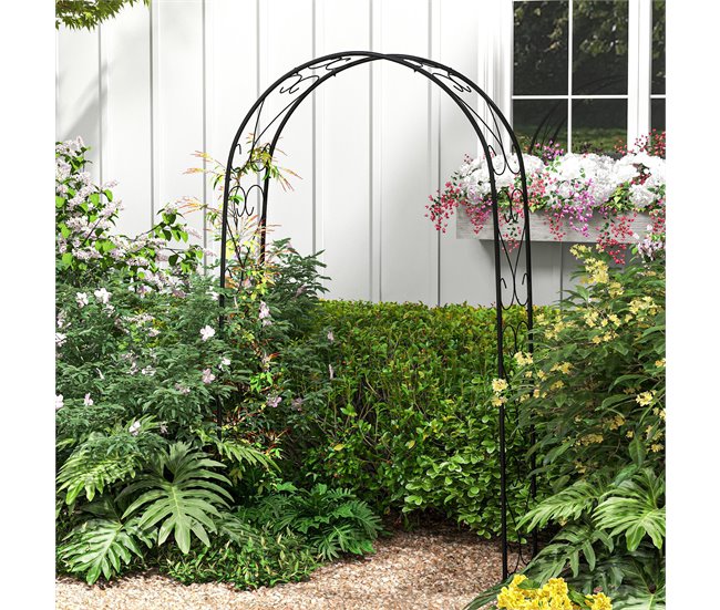 Arco para Jardim Aço Outsunny Preto