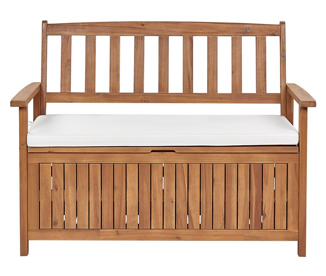 Beliani Almofada de assento para exterior SOVANA 108x45 Branco/ Bege