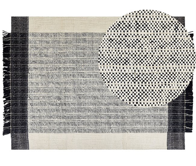 Beliani Entrelaçado KETENLI 160x230 Branco/ Bege