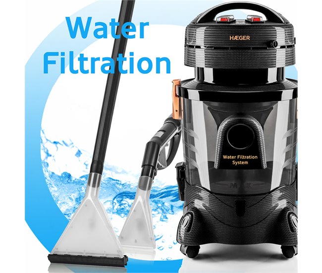 Máquina de Lavagem HAEGER Aquaclean Pro - Carpetes e Estofos Preto