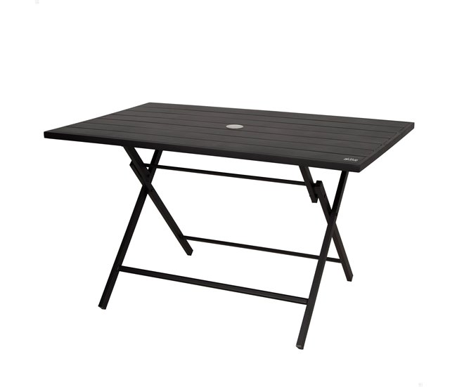 Aktive Mesa de jardim dobrável em aço para 4 pessoas Preto
