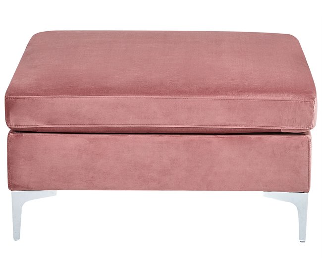 Beliani Sofá com repousa-pés Veludo EVJA Rosa