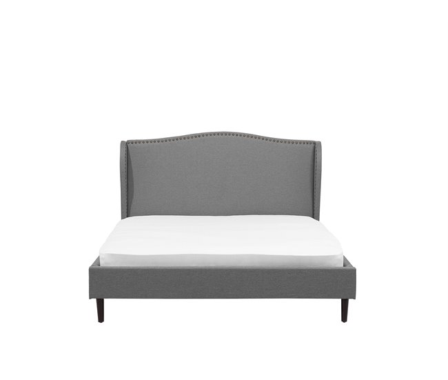Beliani Cama com estrado Poliéster COLMAR 150x215 Cinza