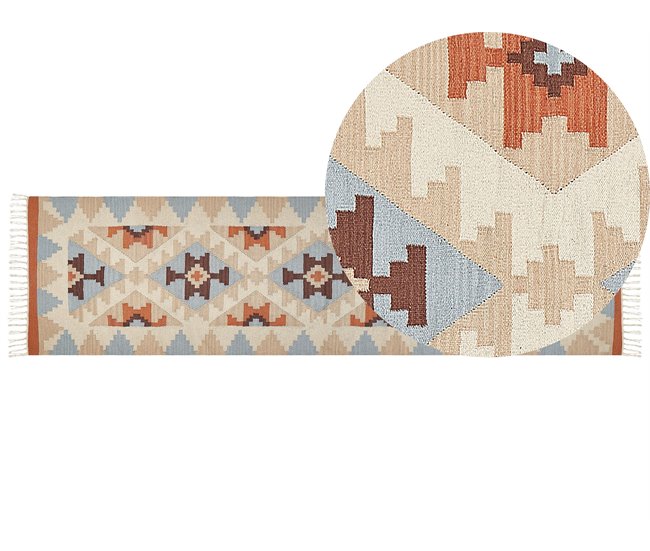 Beliani Kilim DILIJAN 80x300 Multicor