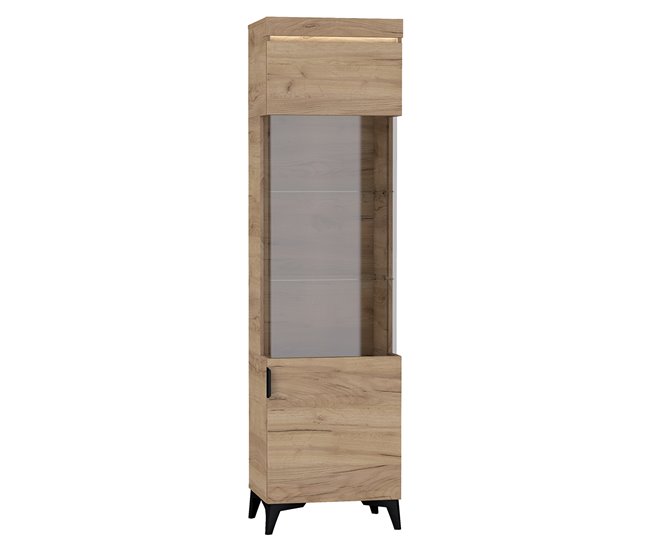 Vitrina LED de 1 porta Ruben 53 Madeira