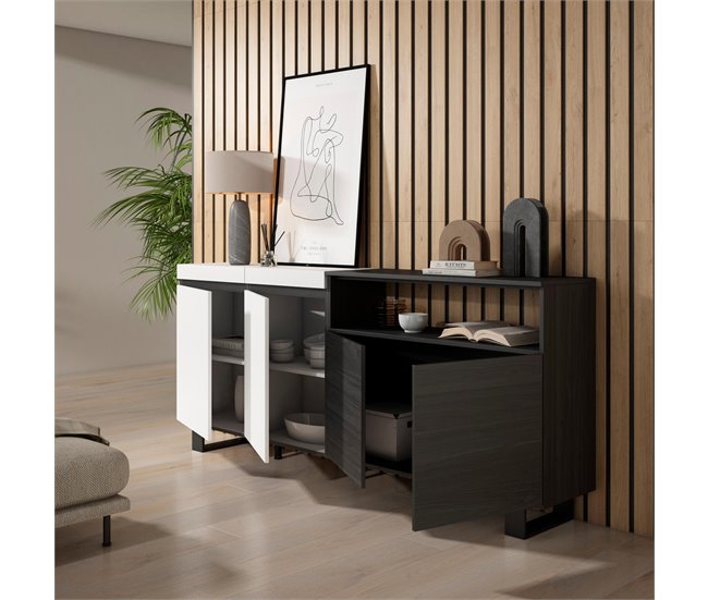 Aparadores para sala 200 Branco/ Preto