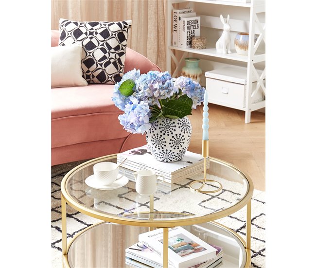 Beliani Mesa de centro BIRNEY 70x70 Dourado