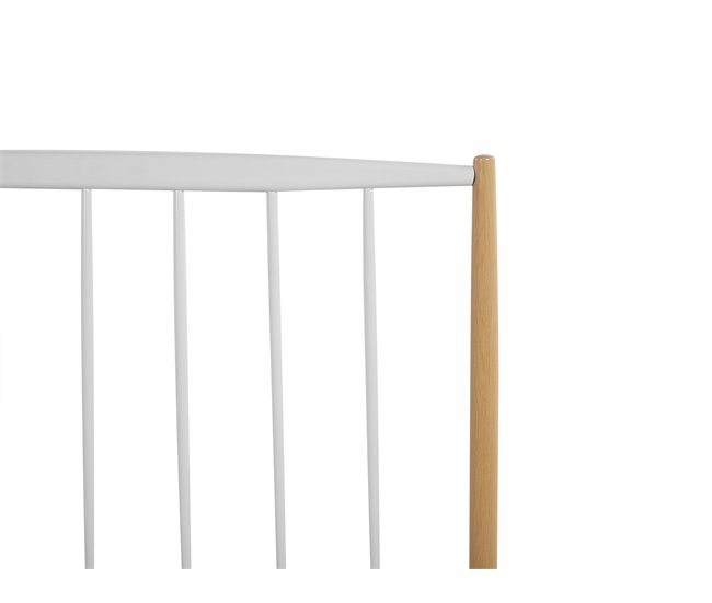 Beliani Cama com estrado Metal MAURS 147x209 Branco