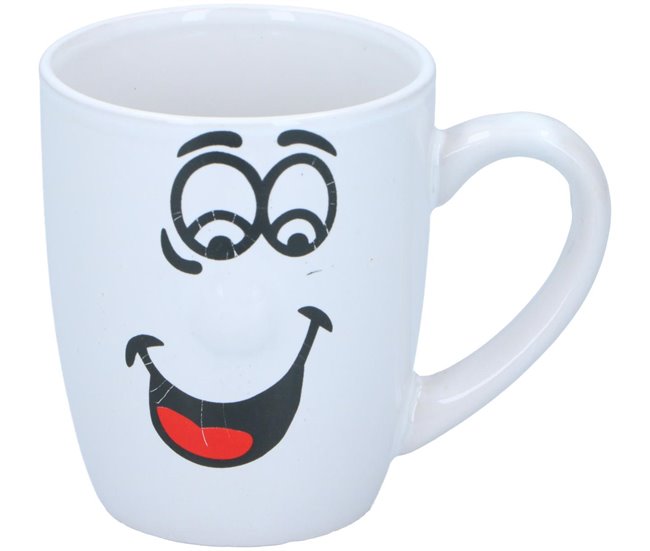 Caneca SONRISAS sortido 300ml material de grés Branco