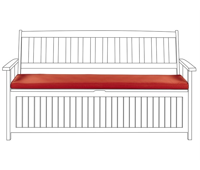 Beliani Almofada de assento para exterior SOVANA 148x45 Vermelho