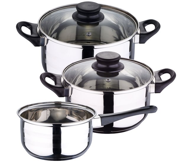 Bateria de cozinha de 5 peça Cinza Claro