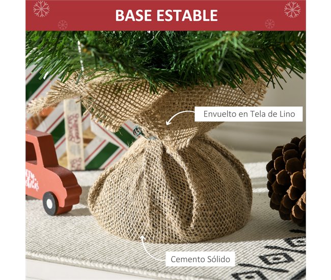 Árvore de Natal PVC, 100%linen, cement HOMCOM, casa - natal Verde