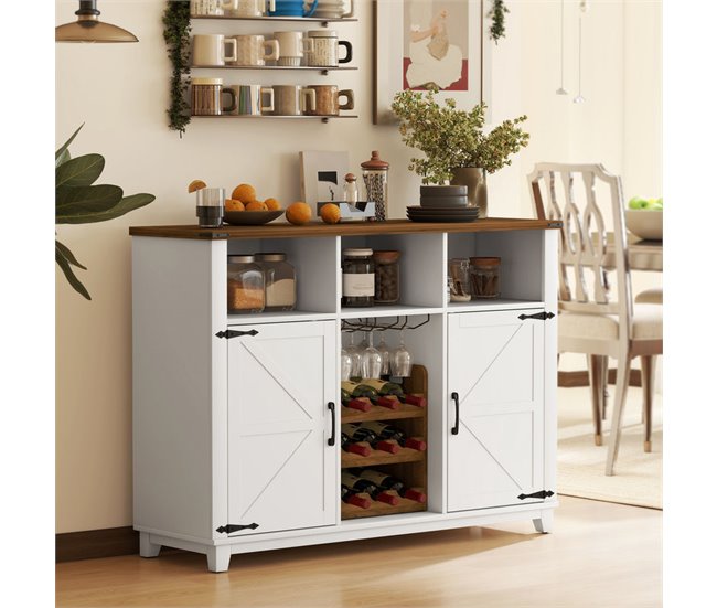 Aparador de Cozinha Melamina de Madeira, MDF HOMCOM Branco