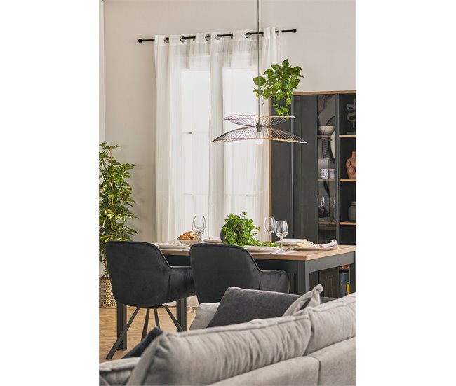Mesa de jantar JOKKAZ cor carvalho Preto
