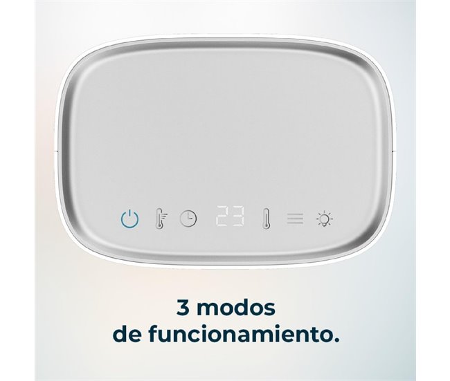 Cecotec Aquecedor cerâmico de mesa com 1500 W, ecrã digital, termóstato ajustável e 3 modos de funcionamento. Branco